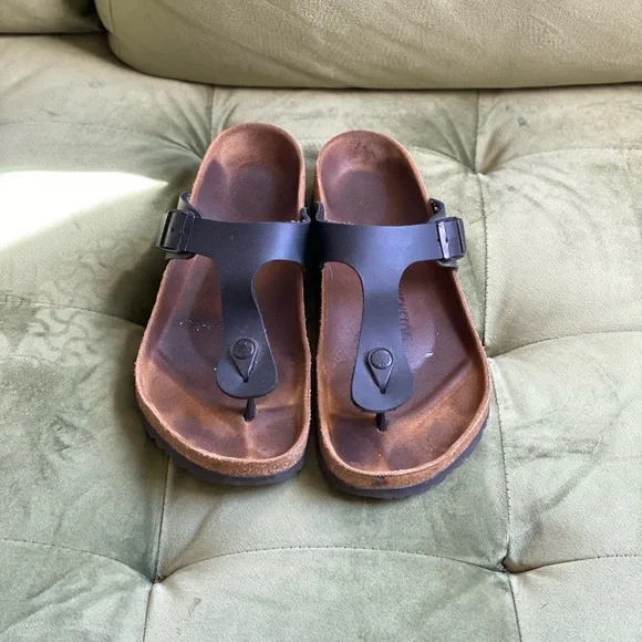 Birkenstock Gizeh thong black sandals unisex men\'s 9-9.5 / women’s 11-11.5 Amazon.com | Birkenstock Gizeh Birko-Flor Thong,Black,40 M  main image 3